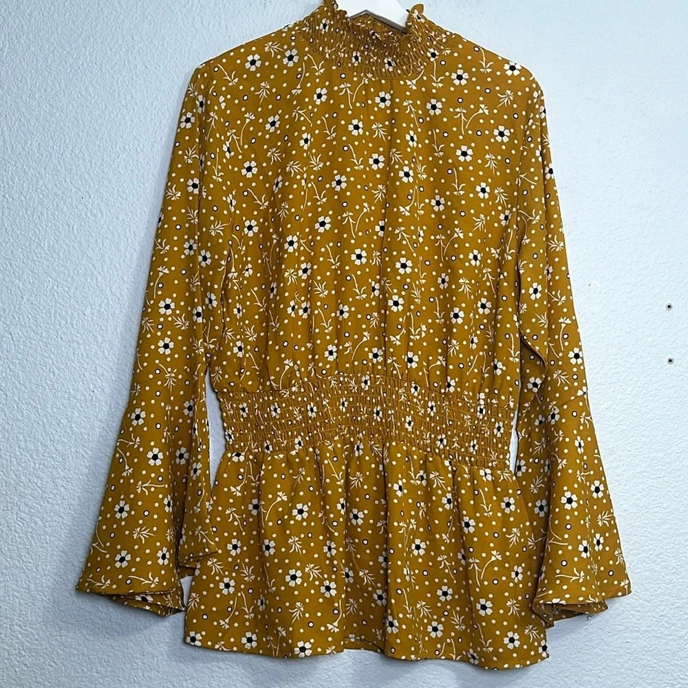 True Destiny Long Bell Sleeves Womens Blouse Plus Size 1X‎ NWT Boho Festival
